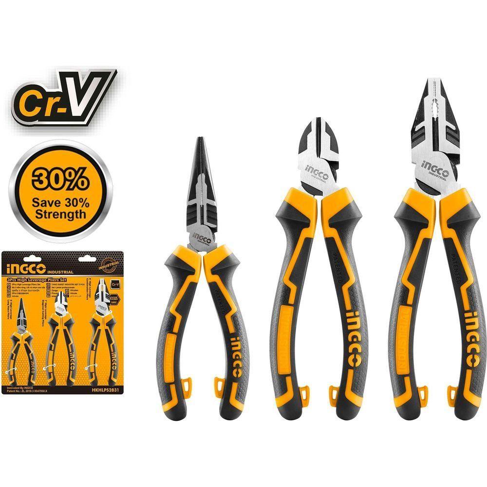 Ingco HKHLPS2831 3pcs High Leverage Pliers Set - KHM Megatools Corp.