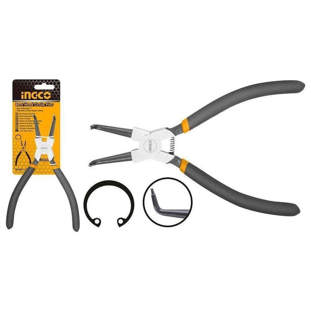 Ingco HCCP011752 Circlip Pliers 7" (Bent Head External) - KHM Megatools Corp. Ingco HCCP011752 Circlip Pliers 7" (Bent Head External) - KHM Megatools Corp.