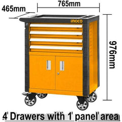 Ingco HDTC01042 Roller Tool Cabinet with 4pcs Drawers - KHM Megatools Corp.