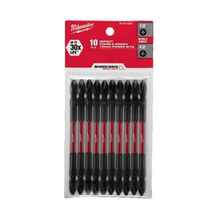 Milwaukee PH2 Philips Screwdriver Bit Double Ended 110mm (10pcs) | Milwaukee by KHM Megatools Corp.
