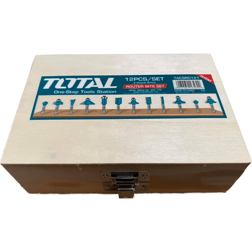 Total TACSR0121 Router Bit Set 6mm Shank (12pcs) | Total by KHM Megatools Corp. Total TACSR0121 Router Bit Set 6mm Shank (12pcs) | Total by KHM Megatools Corp.