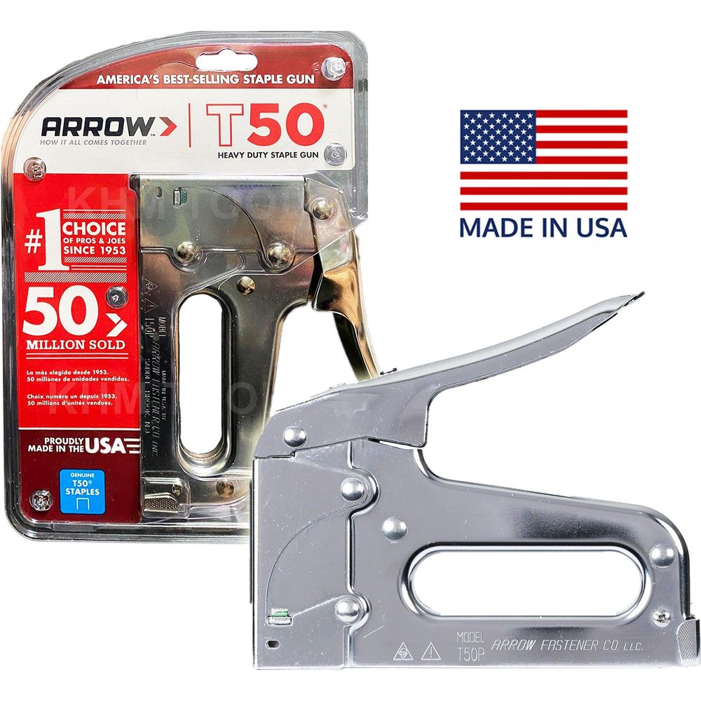 Arrow T50 Heavy Duty Staple Gun for Upholstery, Wood, Crafts, DIY and  Professional Uses, Manual Stapler Uses 1/4”, 5/16”, 3/8, 1/2, or 9/16”  Staples