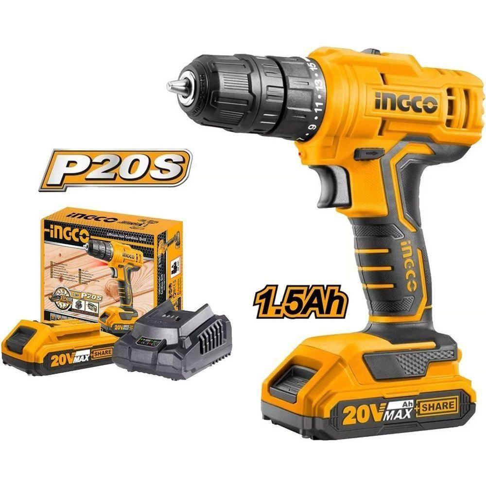 Ingco CDLI20011 20V Cordless Li-Ion Cordless Drill 20V SS - KHM Megatools Corp. Ingco CDLI20011 20V Cordless Li-Ion Cordless Drill 20V SS - KHM Megatools Corp.