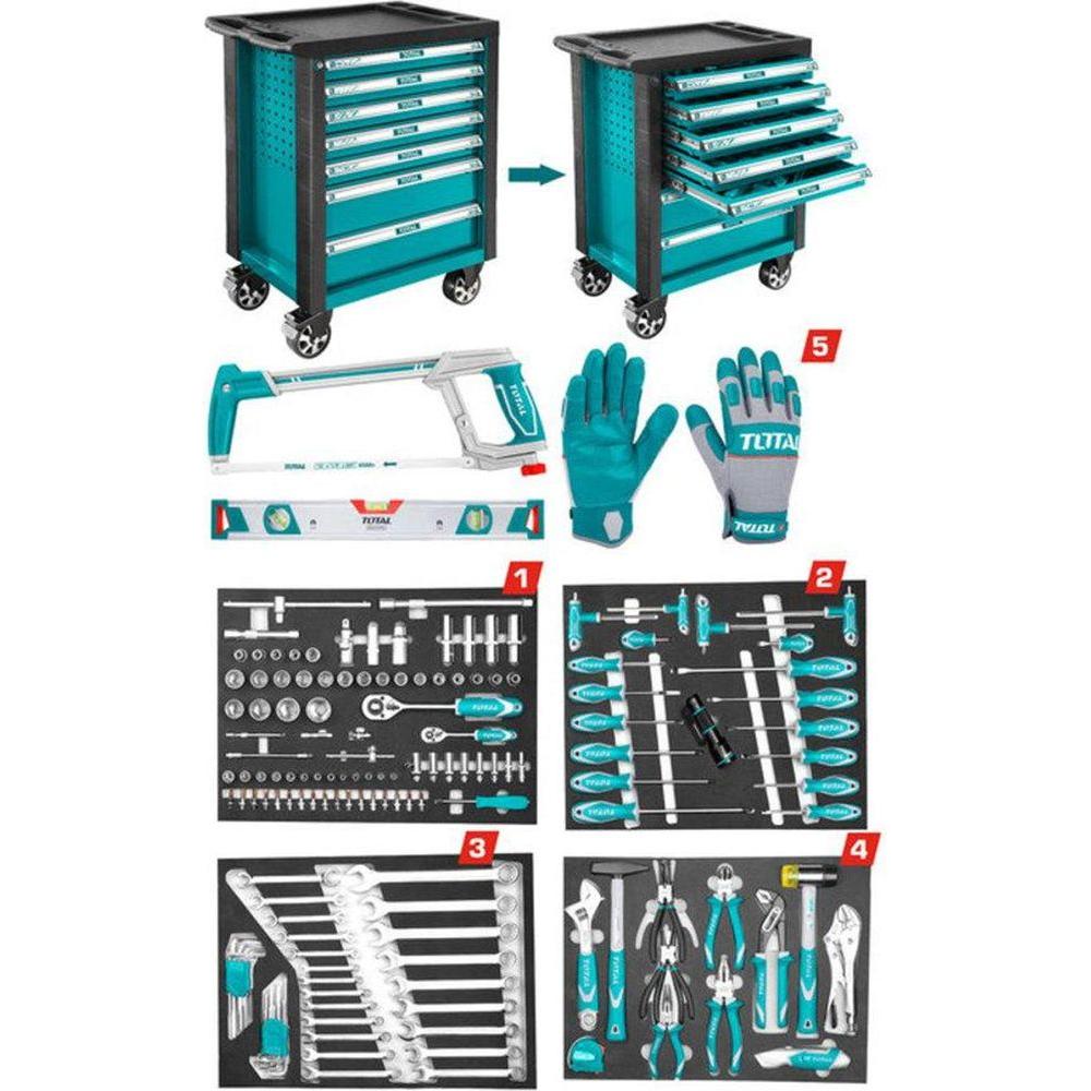 Total THPTCS71621 162pcs Hand Tools Set with Tool Cabinet | Total by KHM Megatools Corp.
