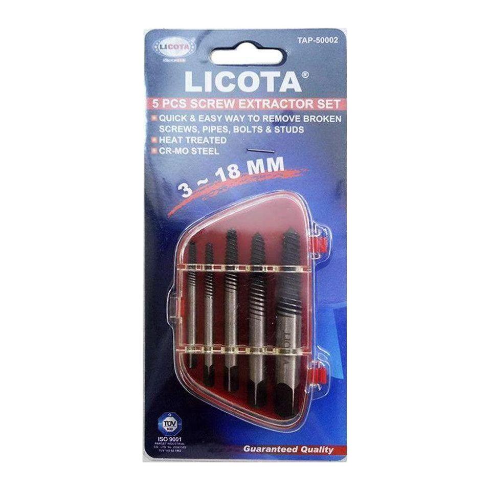 Licota TAP-50002 5pcs Screw Extractor Set | Licota by KHM Megatools Corp. Licota TAP-50002 5pcs Screw Extractor Set | Licota by KHM Megatools Corp.