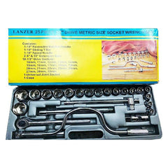 Lanzer 25pc Socket Wrench Set 1/2" Drive 10-32mm | Lanzer by KHM Megatools Corp.