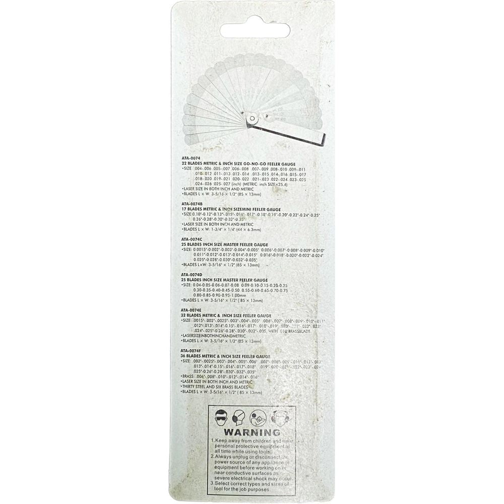 S-Ks ATA-0074C Master Feeler Gauge 25 blades Inches - KHM Megatools Corp. S-Ks ATA-0074C Master Feeler Gauge 25 blades Inches - KHM Megatools Corp.