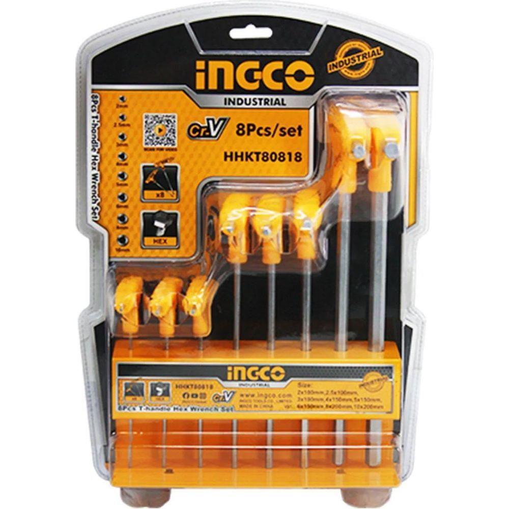 Ingco HHKT80818 8pcs Hex Allen Key Wrench Set (T-Handle) - KHM Megatools Corp. Ingco HHKT80818 8pcs Hex Allen Key Wrench Set (T-Handle) - KHM Megatools Corp.