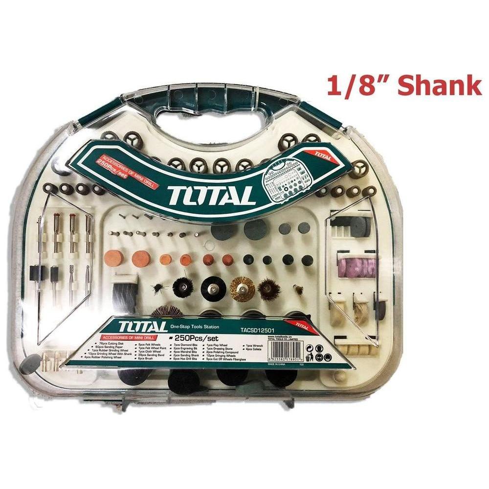 Total TACSD12501 250 pcs Accessory Kit Set for Rotary Tool - Goldpeak Tools PH Total Total TACSD12501 250 pcs Accessory Kit Set for Rotary Tool - Goldpeak Tools PH Total
