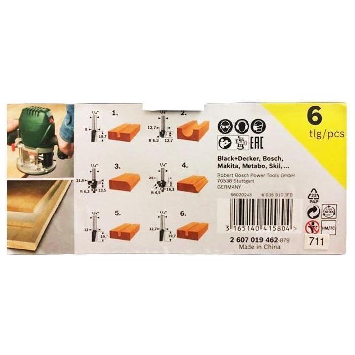 Bosch Router Bit Set 1/4" Shank (6pcs) - Goldpeak Tools PH Goldpeak Tools PH Bosch Router Bit Set 1/4" Shank (6pcs) - Goldpeak Tools PH Goldpeak Tools PH
