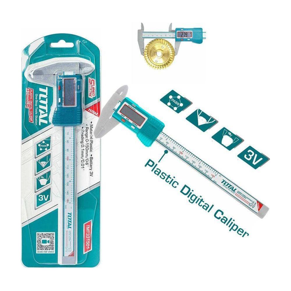 Total TMT331501 Plastic Digital Caliper 150mm (6") - KHM Megatools Corp. Total TMT331501 Plastic Digital Caliper 150mm (6") - KHM Megatools Corp.