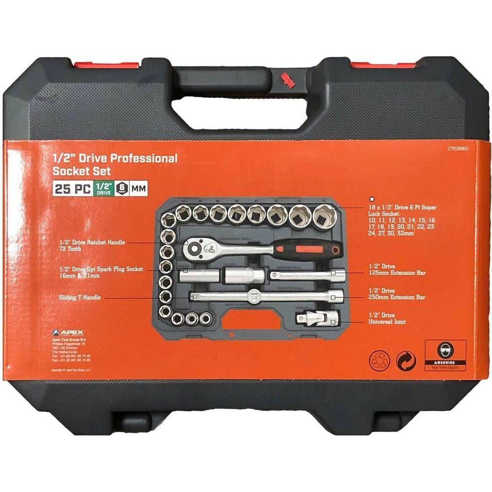 Crescent CTK25NEU 25 Piece 1/2" Drive Mechanics Socket Wrench Set - Goldpeak Tools PH Crescent Crescent CTK25NEU 25 Piece 1/2" Drive Mechanics Socket Wrench Set - Goldpeak Tools PH Crescent