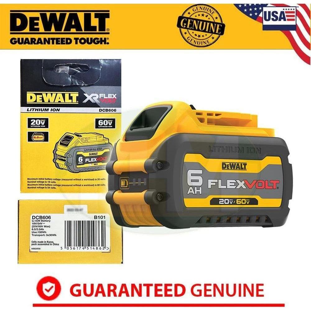Dewalt DCB606 20V/60V Flexvolt Lithium Ion Battery (6.0Ah) - KHM Megatools Corp. Dewalt DCB606 20V/60V Flexvolt Lithium Ion Battery (6.0Ah) - KHM Megatools Corp.