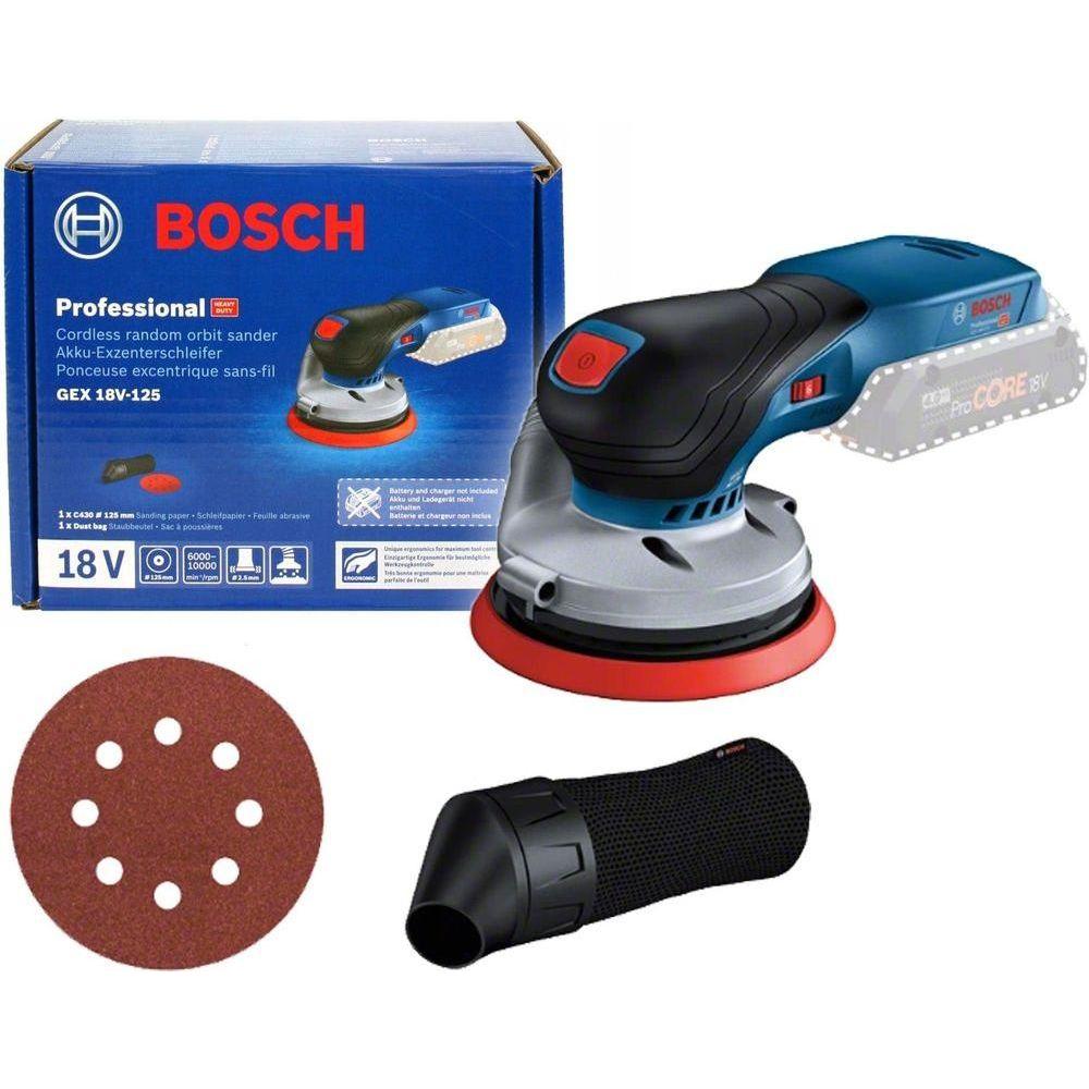 Bosch GEX 18V-125 Cordless Random Orbit Sander 18V (Bare) - KHM Megatools Corp. Bosch GEX 18V-125 Cordless Random Orbit Sander 18V (Bare) - KHM Megatools Corp.