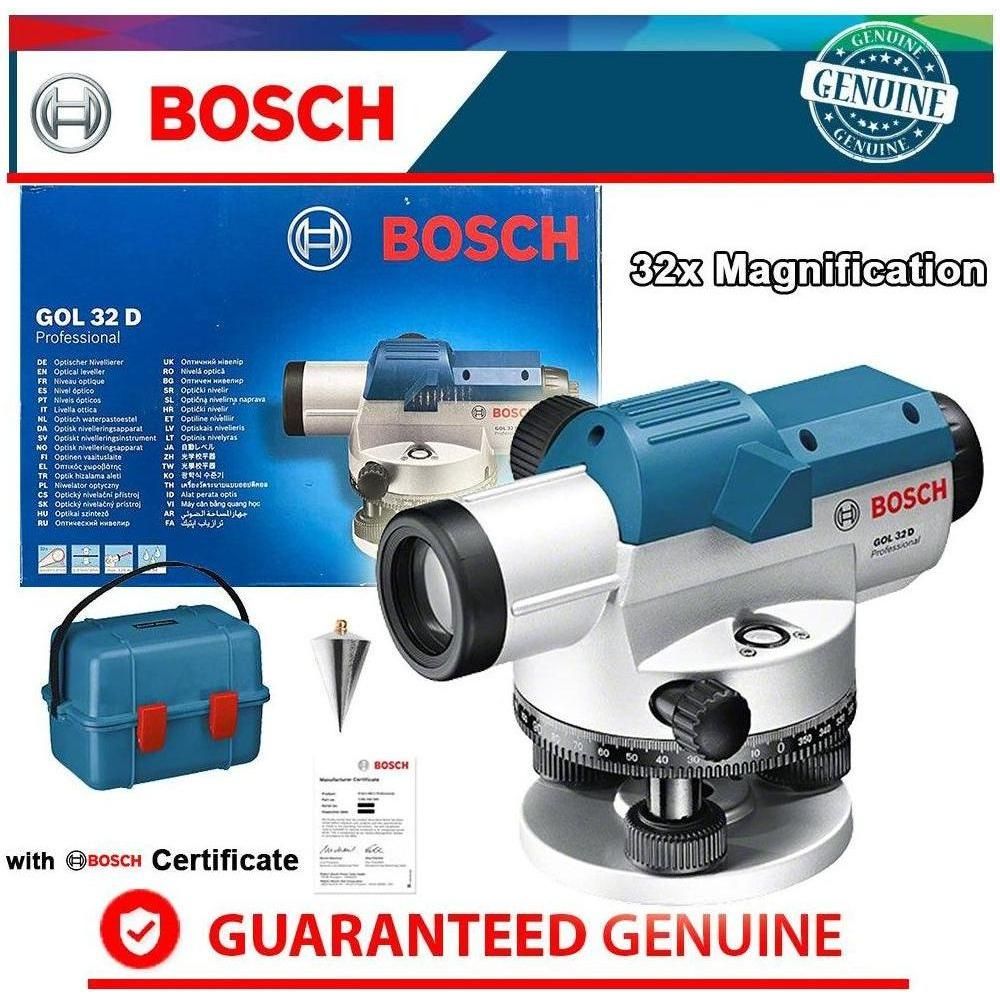 Bosch GOL 32 D Surveyor - Optical Level (120m) | Bosch by KHM Megatools Corp. Bosch GOL 32 D Surveyor - Optical Level (120m) | Bosch by KHM Megatools Corp.