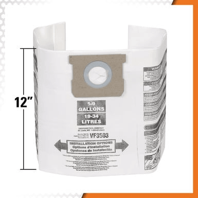 Ridgid VF3503 High-Efficiency Vacuum Dust Bag (Size B) | Ridgid by KHM Megatools Corp. Ridgid VF3503 High-Efficiency Vacuum Dust Bag (Size B) | Ridgid by KHM Megatools Corp.