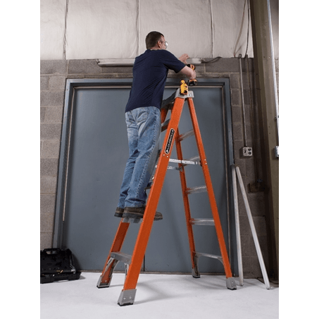 Louisville FS1500 Fiberglass Step Ladder / A-Type Ladder (300 lbs - Orange) - KHM Megatools Corp. Louisville FS1500 Fiberglass Step Ladder / A-Type Ladder (300 lbs - Orange) - KHM Megatools Corp.