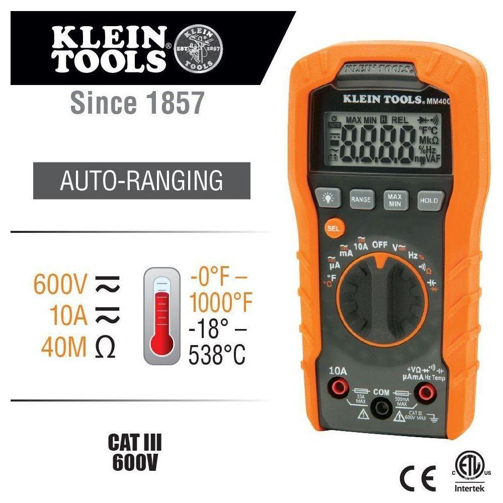 Klein MM400 Digital Multi-Tester (Multimeter) | Klein by KHM Megatools Corp. Klein MM400 Digital Multi-Tester (Multimeter) | Klein by KHM Megatools Corp.