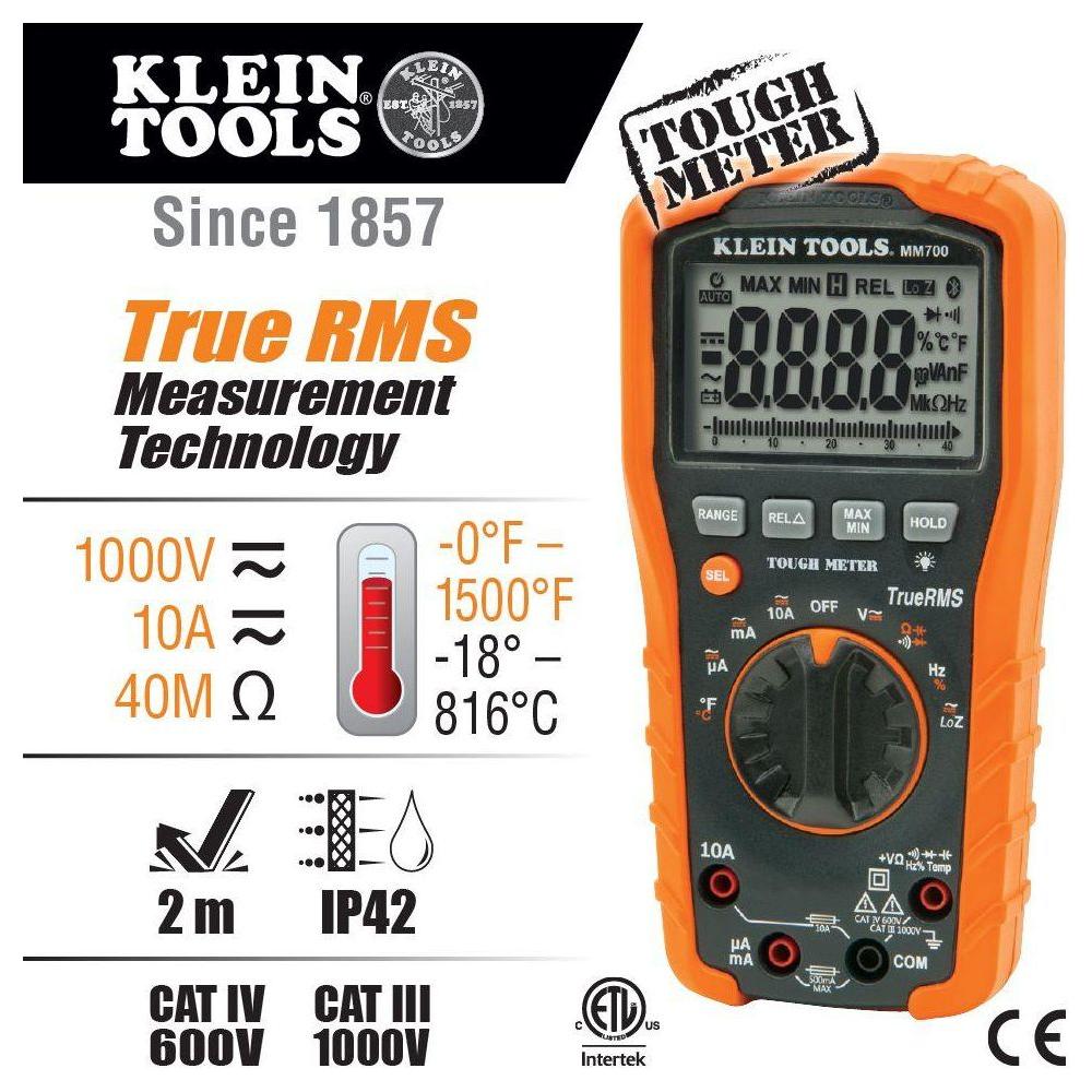 Klein MM700 Digital Multimeter TRMS/Low Impedance (1000V) [Multi-Tester] | Klein by KHM Megatools Corp.