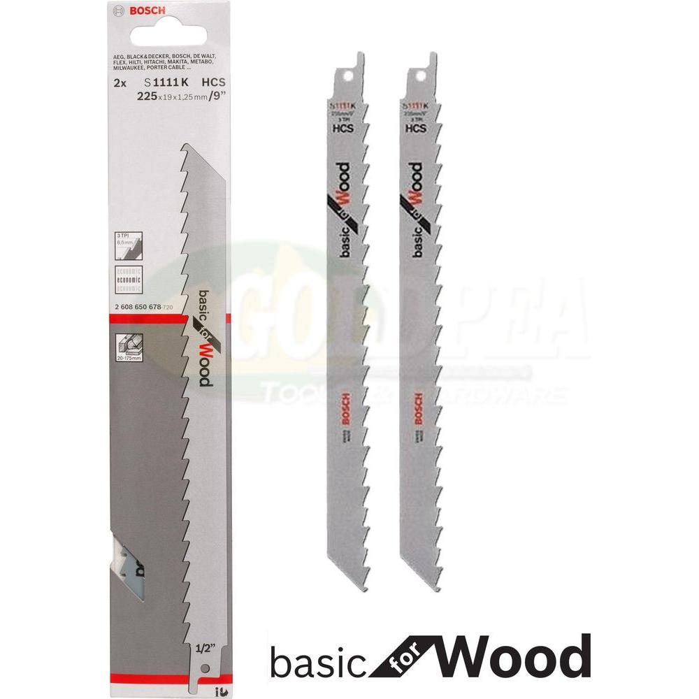 Bosch S1111K Reciprocating Saw Blade for Wood - Goldpeak Tools PH Bosch