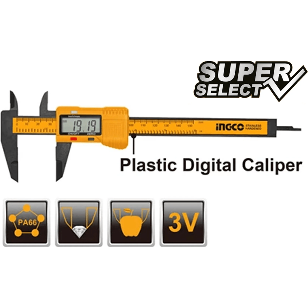 Ingco HDCP16150 Plastic Digital Caliper 150mm (SS) - KHM Megatools Corp. Ingco HDCP16150 Plastic Digital Caliper 150mm (SS) - KHM Megatools Corp.