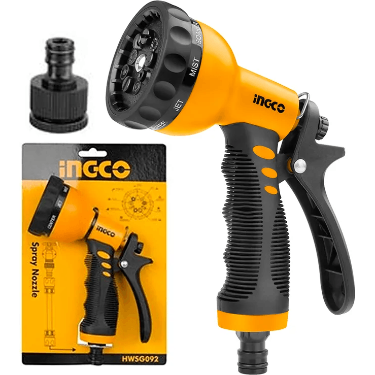 Ingco HWSG092 Plastic Trigger Garden Nozzle 9 Way - KHM Megatools Corp. Ingco HWSG092 Plastic Trigger Garden Nozzle 9 Way - KHM Megatools Corp.