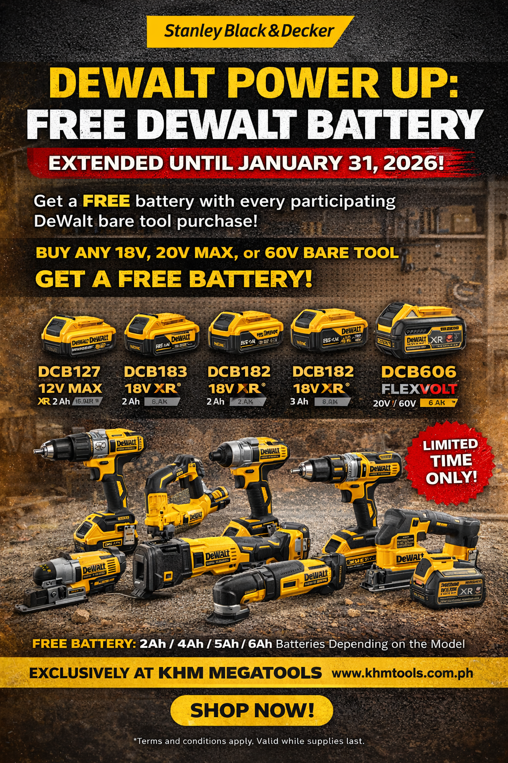 DeWalt Power Up: FREE DeWalt Battery Promo 2026