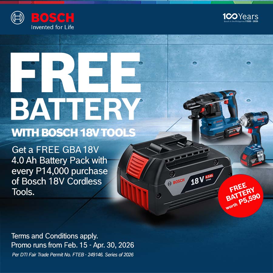 Bosch Philippines 18V Free Battery Promo 2026 — KHM Megatools