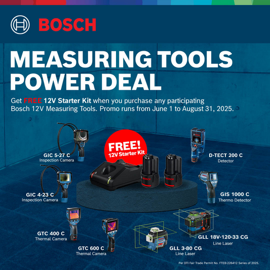 Bosch 12V Measuring Tools Power Deal — FREE Starter Kit Promo