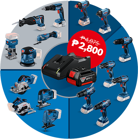 Bosch 18V Starter Kit with 3.0Ah battery and GAL 18V-40 fast charger compatible with Bosch cordless power tools