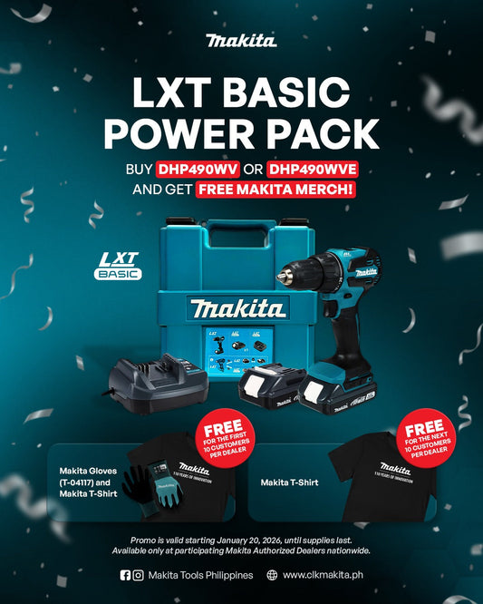 Makita 18V LXT Basic Power Pack Promo + FREE Makita Merchandise