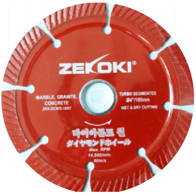 Zekoki ZKK-DCWS-105T Diamond Cut Off Wheel 4" Segmented Turbo - KHM Megatools Corp.