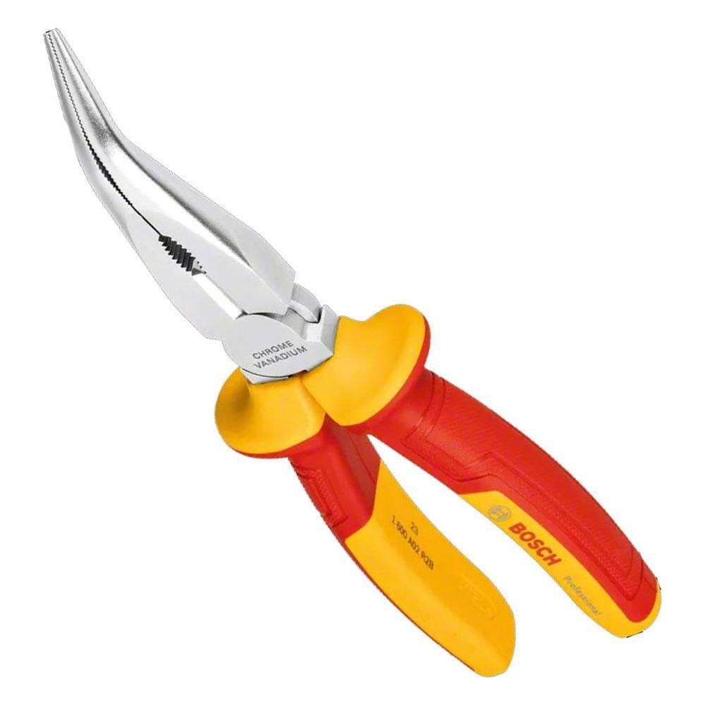 Bosch VDE Long Nose Plier bent 40°x200mm (1600A02NE4) | Bosch by KHM Megatools Corp. Main image