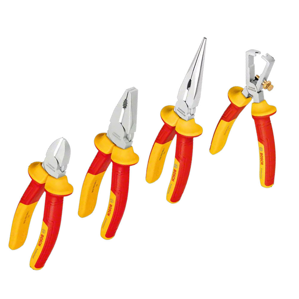 Bosch VDE Plier with Wire Stripper Set 4Pcs (1600A02NG1) | Bosch by KHM Megatools Corp.