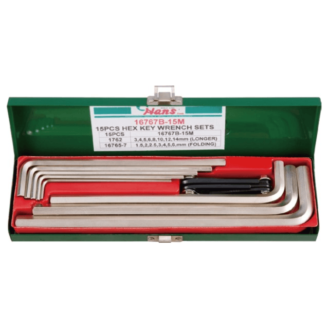 Hans 16767B-15M Hex Key / Allen Wrench Set 1.5-14mm (Long Arm) - KHM Megatools Corp. Main image
