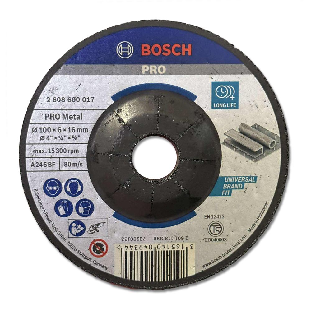 Bosch Grinding Disc 4" for Metal (2608600017) | Bosch by KHM Megatools Corp. Main image