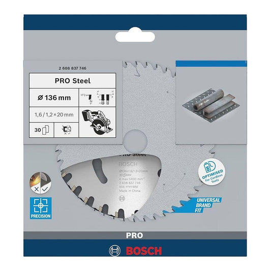 Bosch Standard Circular Saw Blade 136 x 20 x 1.6 mm x 30T (2608837746) | Bosch by KHM Megatools Corp.