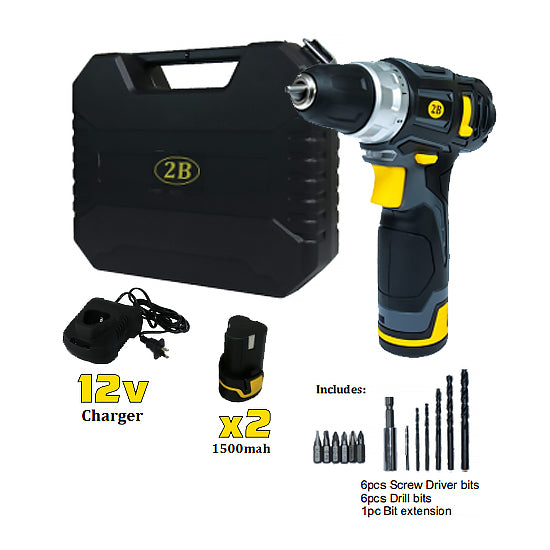 2B PT-CD12 Cordless Driver Drill 12v