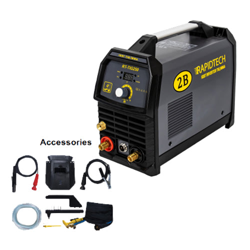 2B RT-TIG250 IGBT Inverter TIG/MMA Welding Machine (Rapidtech Series)