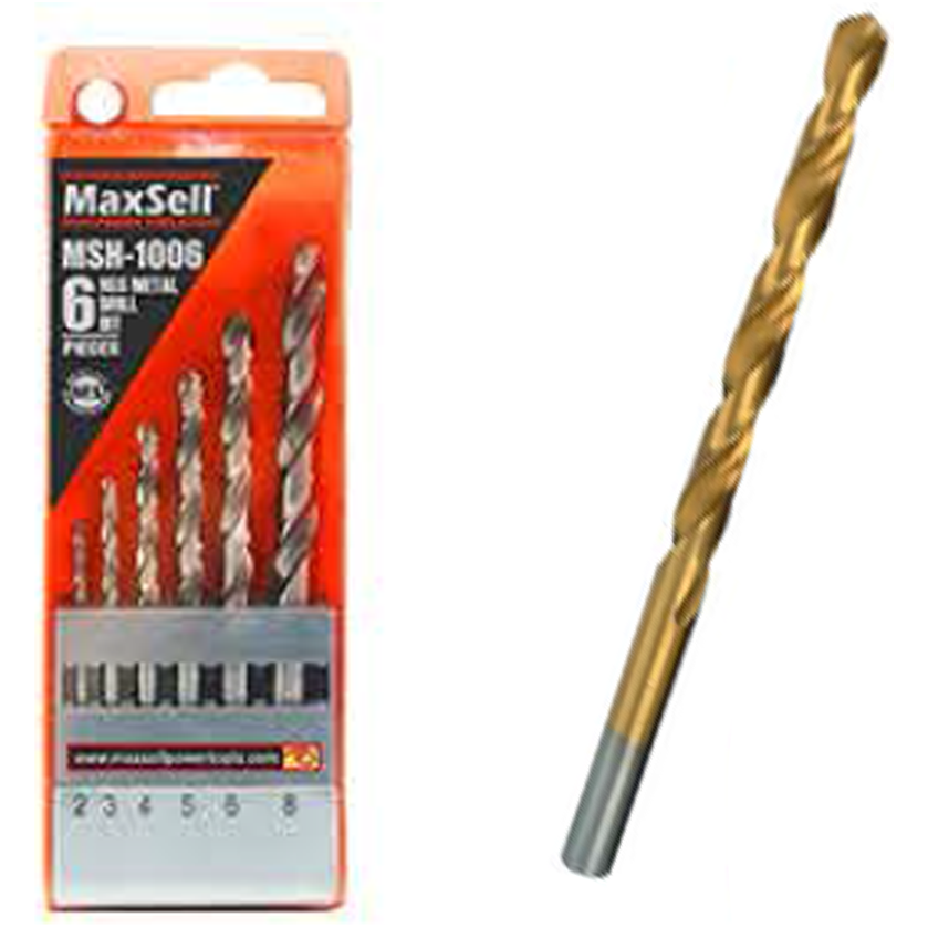 Maxsell MSH-1006 HSS Titanium Drill Bit Set 6Pcs | KHM Megatools Corp.