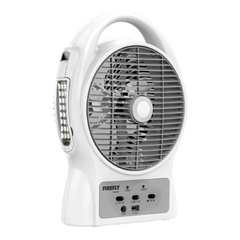 Firefly FEL624 8” Oscillating 3-Speed Fan with USB Mobile Phone Charger & 24 LED Desk Lamp | Firefly by KHM Megatools Corp.