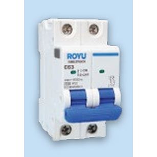 Royu 6kA (2P 2 Modules) Miniature Circuit Breakers (DIN Rail Type) | Royu by KHM Megatools Corp.