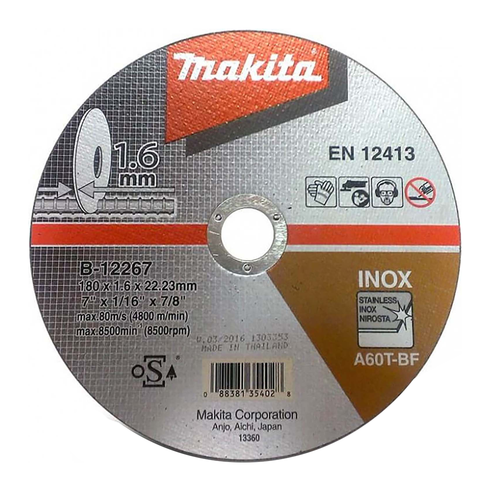 Makita B-12267 Stainless Cut Off Wheel Inox 7"