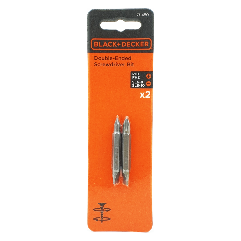 Black & Decker 71-450-B1 Double Ended Screwdriver Bit 2Pcs