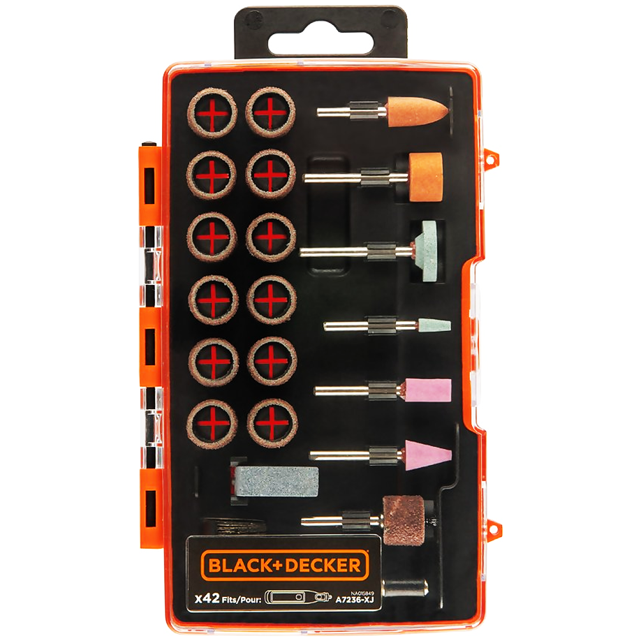 Black & Decker A7236-XJ Rotary Die Grinder Accessory Set 42Pcs | Black & Decker by KHM Megatools Corp.