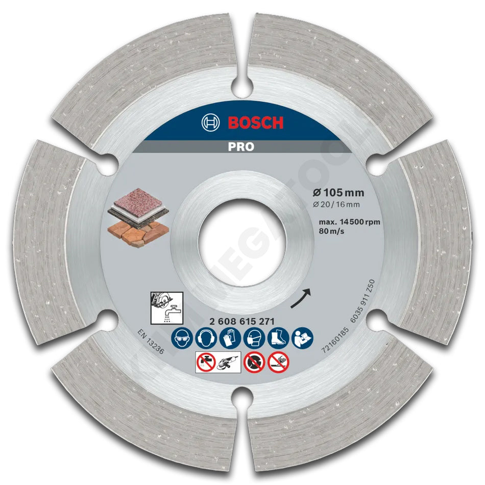 Bosch Diamond Cutter Stone 4" Segmented (2 608 615 271) P853 | Bosch by KHM Megatools Corp.