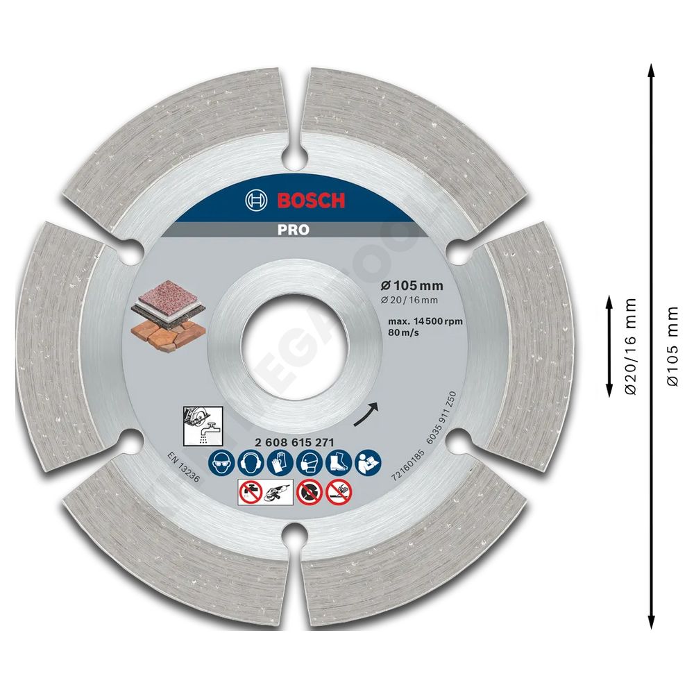 Bosch Diamond Cutter Stone 4" Segmented (2 608 615 271) P853