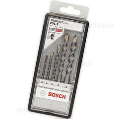 Bosch Robust Line Cyl-3 Masonry / Concrete Drill Bit Set 5pcs 4-10mm (4,5,6,8,10) [2607010524] | Bosch by KHM Megatools Corp.