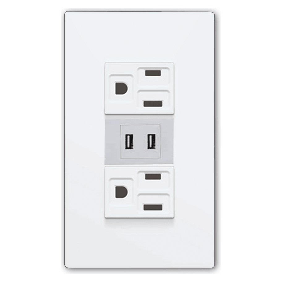 Powerhouse Electric 3 Gang Plate w/ Duplex Universal Outlet w USB & Type C Port - KHM Megatools Corp.