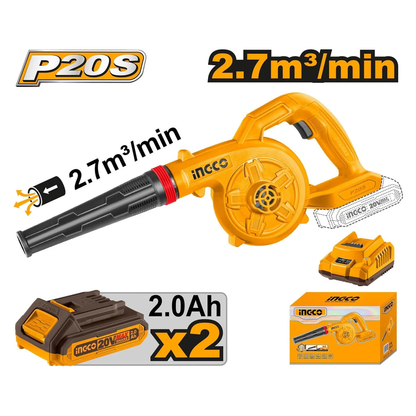 Ingco CABLI200282 Cordless Li-Ion Air  Blower 20V 2.0AH | Ingco by KHM Megatools Corp.